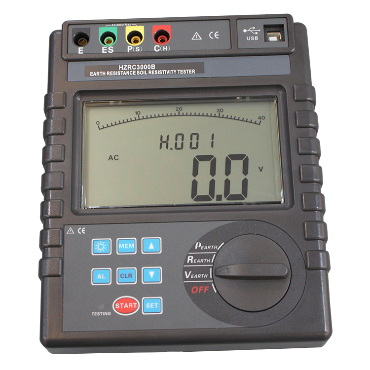 HZRC-3000B Digital Earth Resistance Tester Price Earth Resistance Measure Instrument Earth Resistance Tester