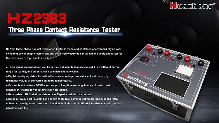 Huazheng Three-Phase Contact Resistance Tester Electric Loop Circuit Breaker with 1-Year Warranty