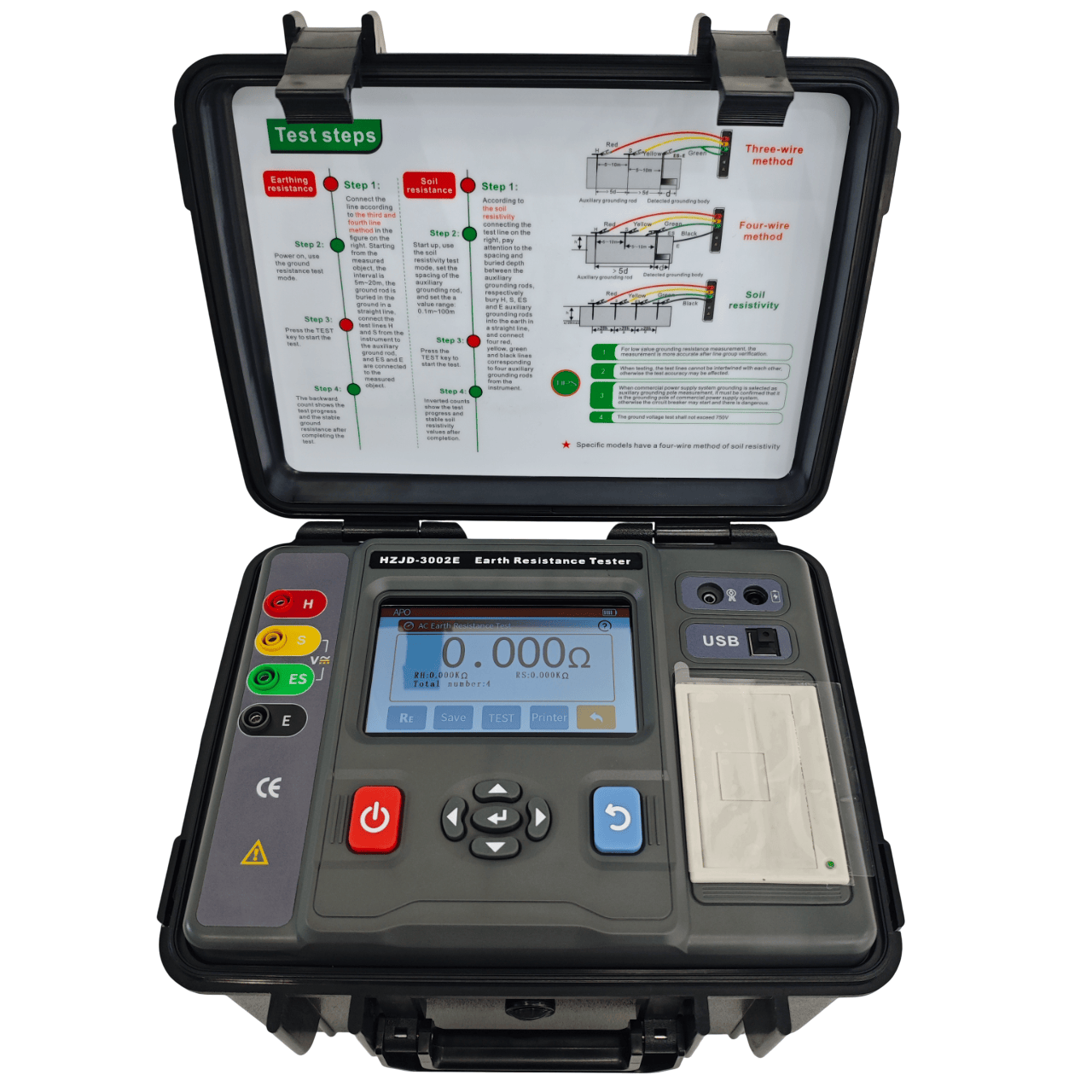 Huazheng HZJD-3002E earth resistance tester earth resistance meter ground resistance tester ground resistance measuring instrument